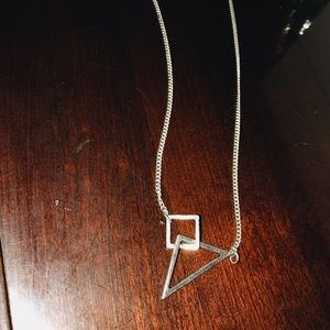 Silver geometric necklace